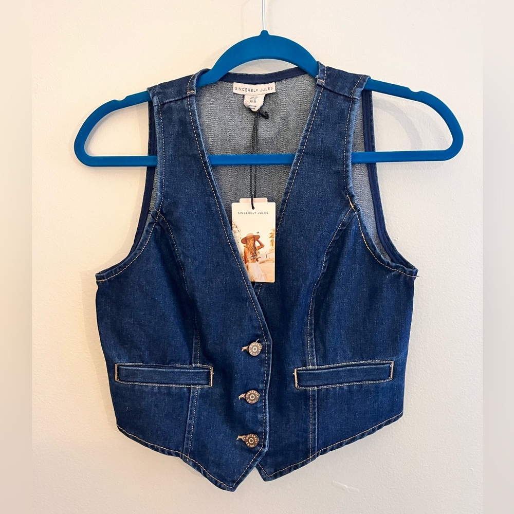 Sincerely Jules Blue Denim Vest